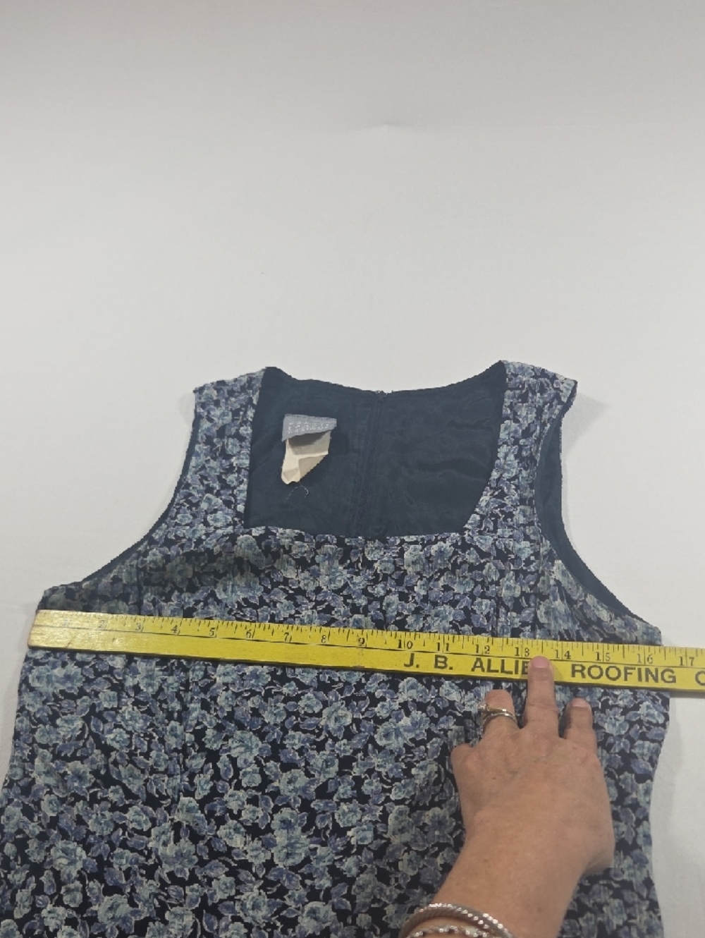 Rabbit Rabbit Rabbit Square-Neck Floral Maxi Dress Navy Light Blue Colorblock - Picture 10 of 11